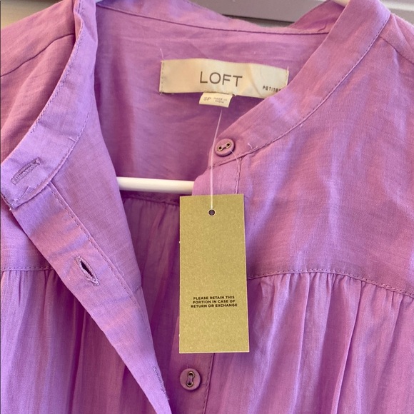 LOFT Women's lilac Button-Up Top, SP, NWT - Picture 2 of 12